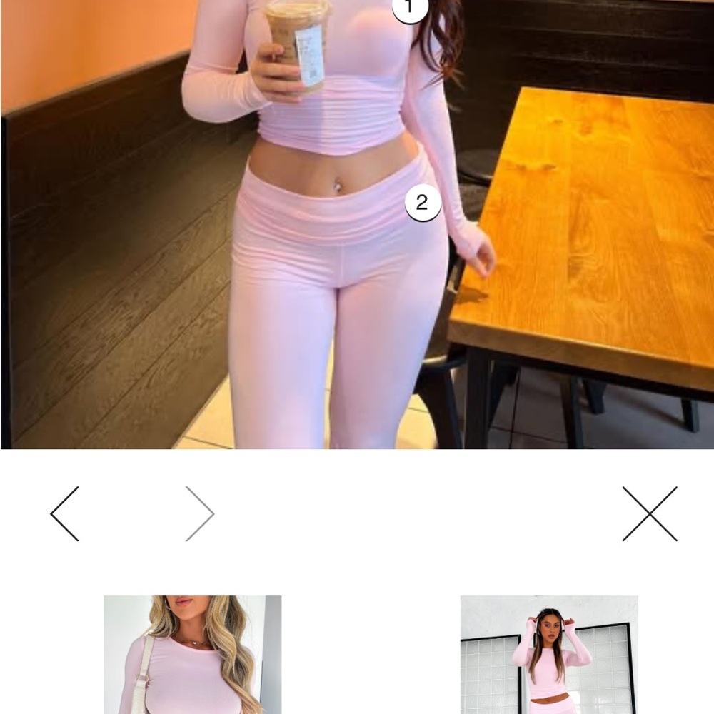 White Fox Boutique Baby Pink Lounge Set